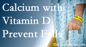 Calcium and vitamin D supplementation may be suggested to Plainville chiropractic patients who are at risk of falling.