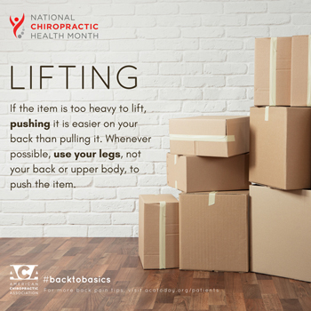 Layden Chiropractic advises lifting with your legs.