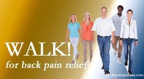 Layden Chiropractic urges Plainville back pain sufferers to walk to lessen back pain and related pain.