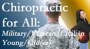 Layden Chiropractic delivers back pain relief to civilian and military/veteran sufferers and young and old sufferers alike!