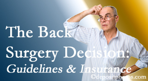 Layden Chiropractic realizes that back pain sufferers may choose their back pain treatment option based on insurance coverage. If insurance pays for back surgery, will you choose that? 