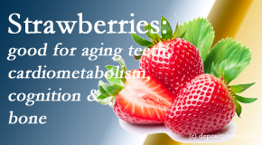 Layden Chiropractic shares recent studies about the benefits of strawberries for aging teeth, bone, cognition and cardiometabolism.