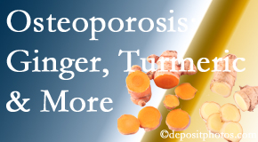 Layden Chiropractic presents benefits of ginger, FLL and turmeric for osteoporosis care and treatment.