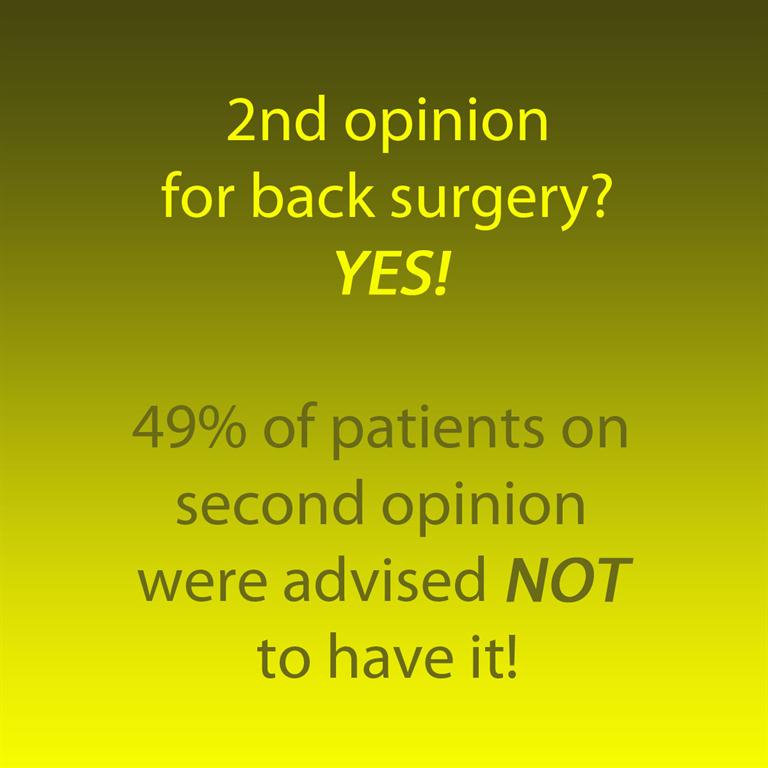 Picture on getting a second opinion on back surgery prior to having it