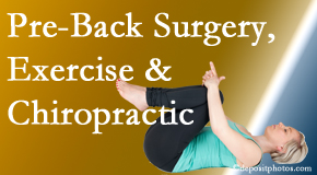 Layden Chiropractic offers beneficial pre-back surgery chiropractic care and exercise to physically prepare for and possibly avoid back surgery.