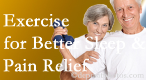Layden Chiropractic incorporates the suggestion to exercise into its treatment plans for chronic back pain sufferers as it improves sleep and pain relief.