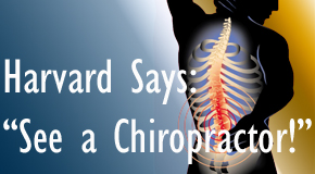 Plainville chiropractic for back pain relief urged by Harvard