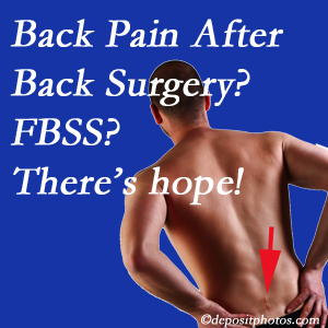 Plainville chiropractic care offers a treatment plan for relieving post-back surgery continued pain (FBSS or failed back surgery syndrome).